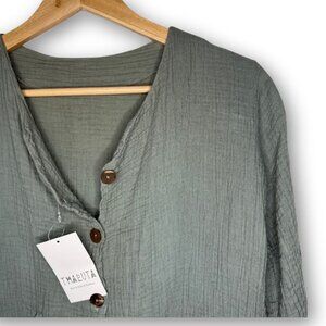 Thaluta Kitana Mini Dress Shirt Sage Grey